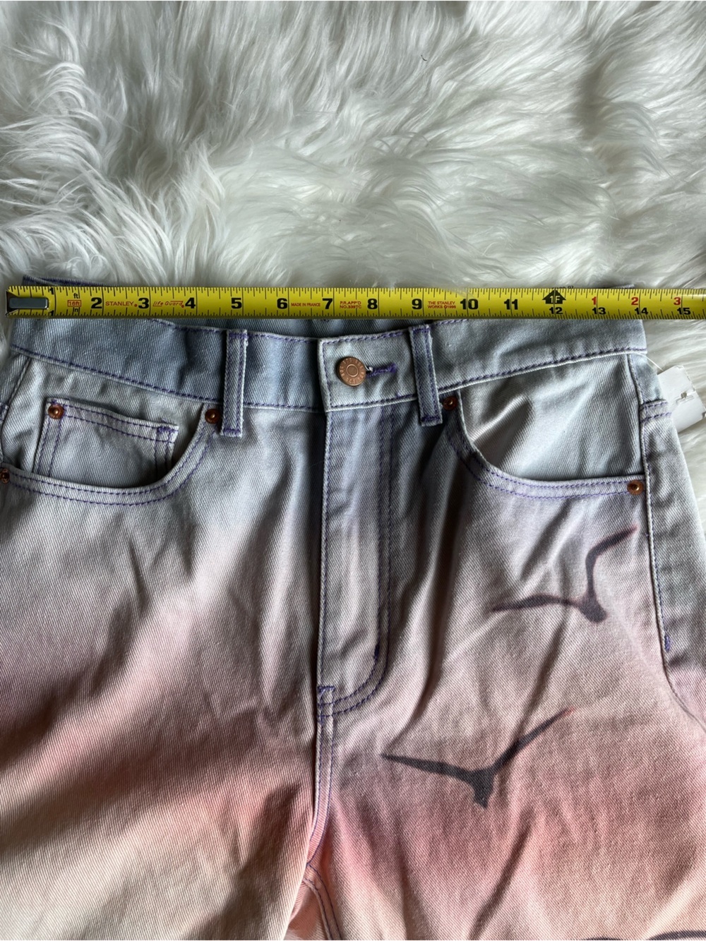🆕 BDG URBAN OUTFITTERS JEANS 28 COWBOY JEAN SCENIC SUNSET OMBRE PASTELS SEAGULLS - Picture 10 of 12